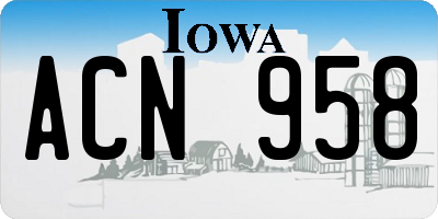 IA license plate ACN958