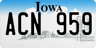 IA license plate ACN959