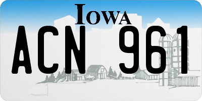 IA license plate ACN961