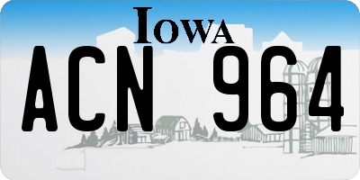 IA license plate ACN964