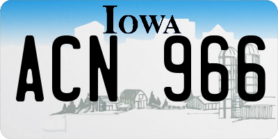 IA license plate ACN966