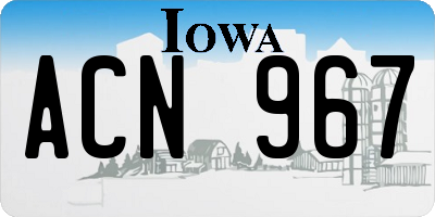 IA license plate ACN967