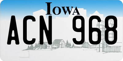 IA license plate ACN968