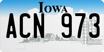 IA license plate ACN973