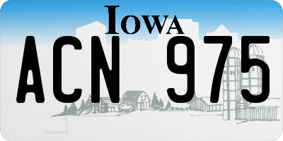 IA license plate ACN975