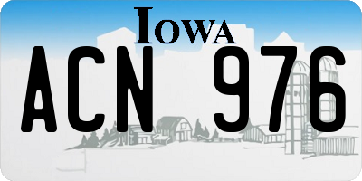 IA license plate ACN976