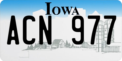 IA license plate ACN977