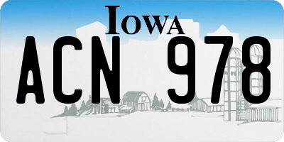 IA license plate ACN978