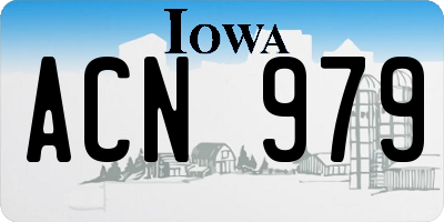IA license plate ACN979