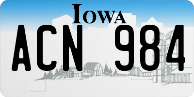 IA license plate ACN984