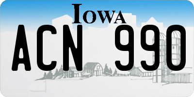 IA license plate ACN990