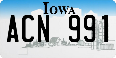 IA license plate ACN991
