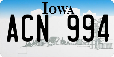 IA license plate ACN994