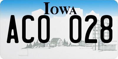 IA license plate ACO028