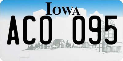IA license plate ACO095