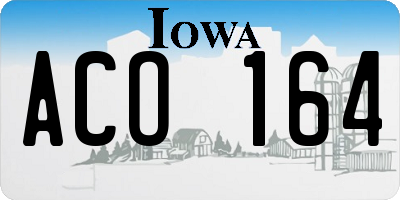 IA license plate ACO164