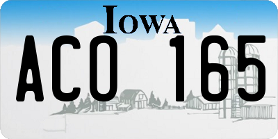 IA license plate ACO165