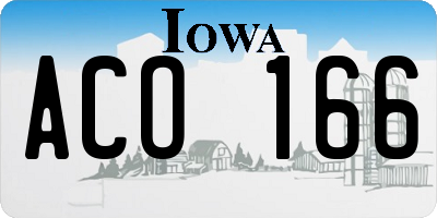 IA license plate ACO166