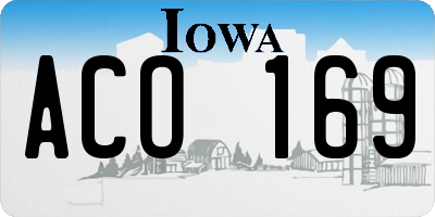 IA license plate ACO169