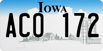 IA license plate ACO172