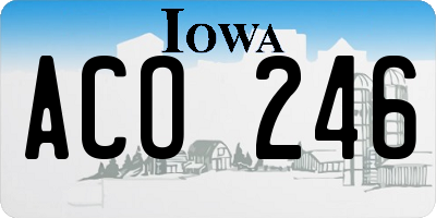 IA license plate ACO246