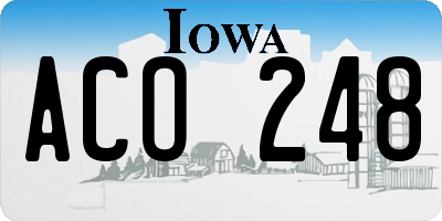 IA license plate ACO248