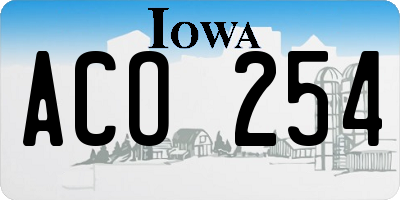 IA license plate ACO254