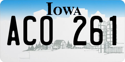 IA license plate ACO261