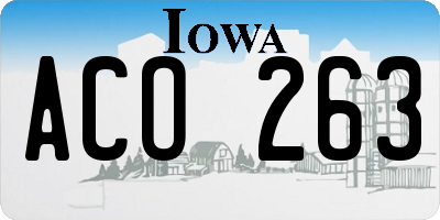 IA license plate ACO263
