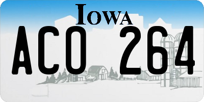 IA license plate ACO264