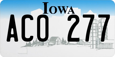 IA license plate ACO277