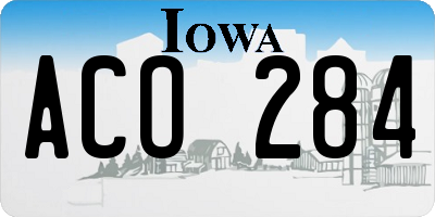 IA license plate ACO284