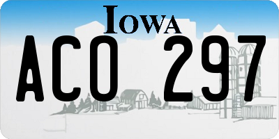 IA license plate ACO297
