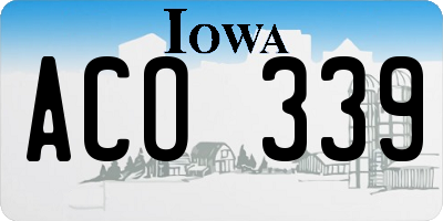 IA license plate ACO339