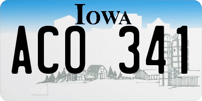 IA license plate ACO341