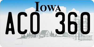 IA license plate ACO360