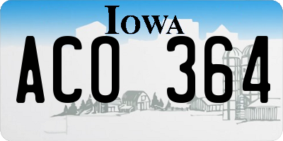 IA license plate ACO364