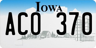 IA license plate ACO370