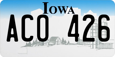 IA license plate ACO426