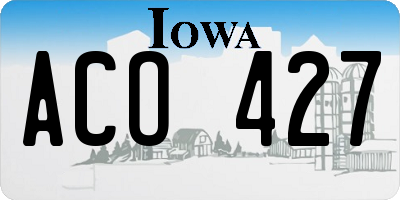 IA license plate ACO427