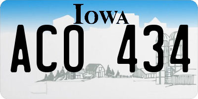 IA license plate ACO434