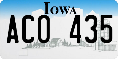 IA license plate ACO435