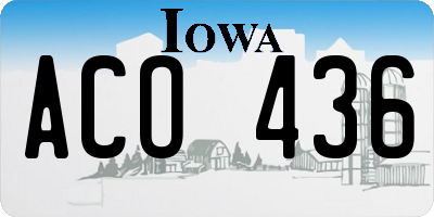 IA license plate ACO436