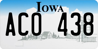 IA license plate ACO438