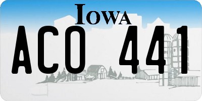 IA license plate ACO441