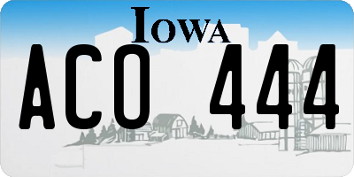 IA license plate ACO444