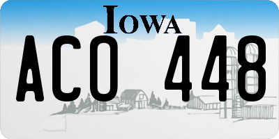 IA license plate ACO448