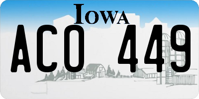 IA license plate ACO449
