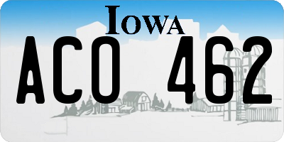 IA license plate ACO462