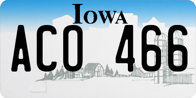 IA license plate ACO466
